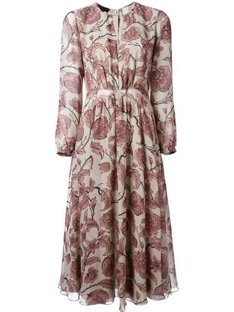 burberry prorsum pink victorian print washed georgette dress netaporter